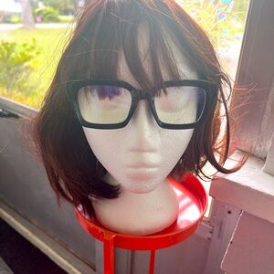 Scooby Doo Velma Wig & Black Square Frame Glasses